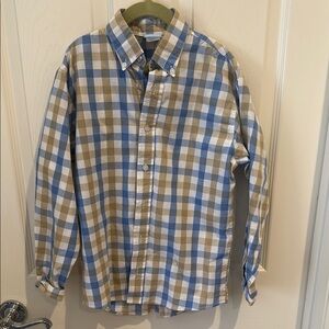Boys Bella Bliss Blue and Khaki Button Down Shirt - Size 8
